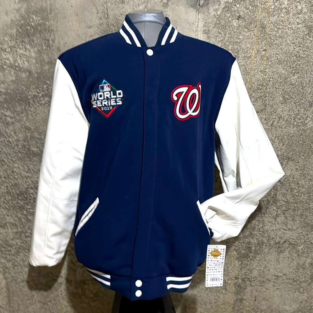 2019 World Series Washington Nationals reversible Varsity Jacket.RareGreat gift!